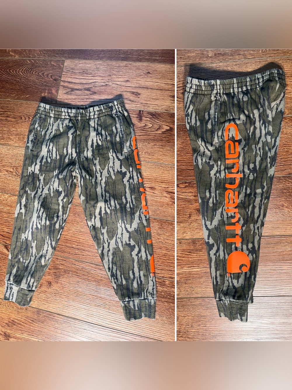 CARHARTT BOYS CAMO MOSSY OAK LOGO JOGGER SWEATPANTS SIZE 5 Camouflage